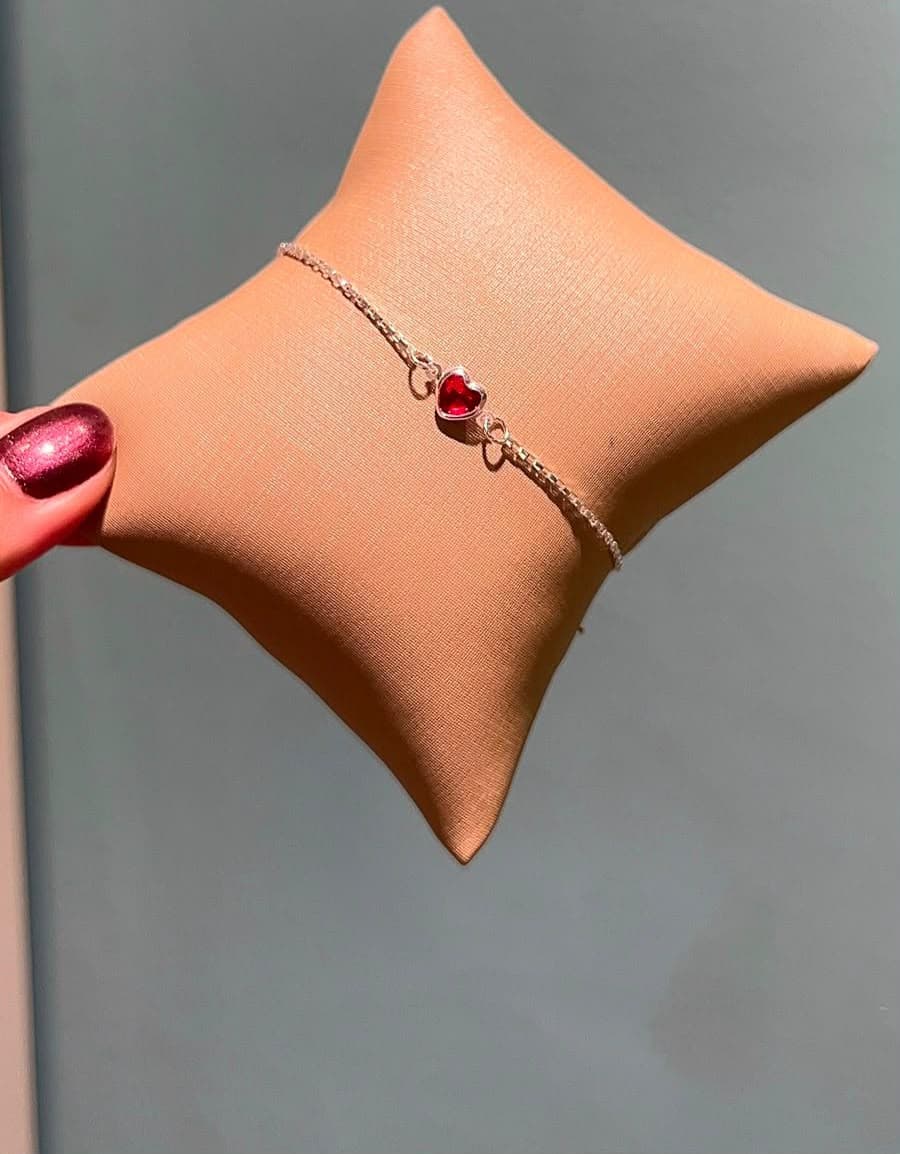 Pulseira coração vermelho